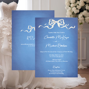 Convites Casamento Elegante Romântico com Fita Branca