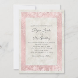 Convites Casamento Elegante Rosa Bege Creme Marfim
