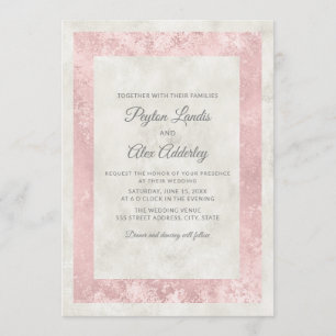 Convites Casamento Elegante Rosa Bege Creme Marfim