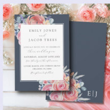 Casamento Elegante Rosa de Água Azul e Rosa