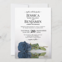 Casamento Elegante Rosa de Azul de Aço Molhado Lon