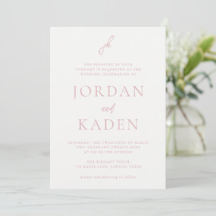 Convites Casamento Elegante Rosa Jordan
