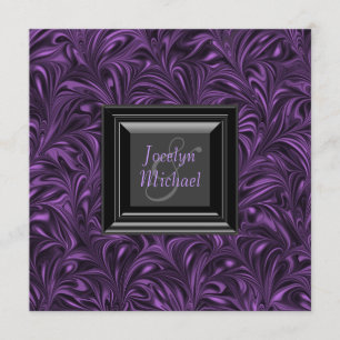 Convites Casamento Elegante Roxo e Preto