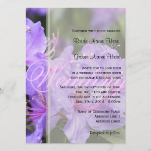 Convites Casamento elegante roxo floral primavera/verão