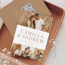 Convites Casamento elegante Rsvp Rsvp de Código QR de Foto