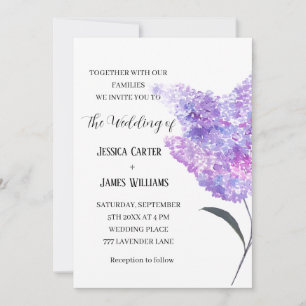 Convites Casamento Elegante Russo Da Aquarela Floral Lilacs