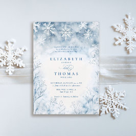 Convites Casamento Elegante Russo da Floresta da Neve em Qu
