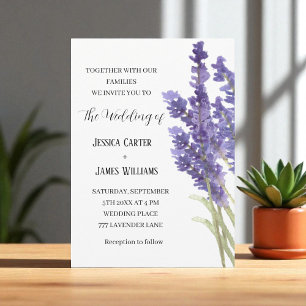 Convites Casamento Elegante Russo da lavanda Watercolor