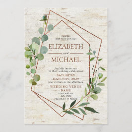 Convites Casamento Elegante Russo de Verde Geométrico de Co