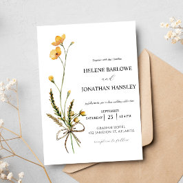 Convites Casamento Elegante Russo Moderno de Flores Selvage