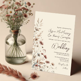 Convites Casamento Elegante Rustic Boho Chic Wildflower