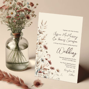 Convites Casamento Elegante Rustic Boho Chic Wildflower