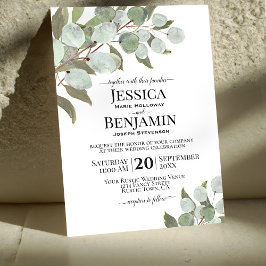 Convites Casamento Elegante Rustic Boho Eucalyptus & Greene