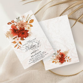 Convites Casamento Elegante Rustic Burnt Orange Terracotta