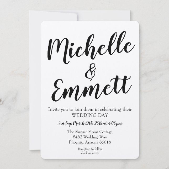 Convites Casamento Elegante Rustic Kraft Script Caligrafia (Frente)