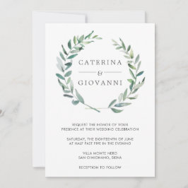 Convites Casamento Elegante Rustic Wreath Greenery