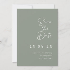 Convites Casamento elegante salve datas verdes