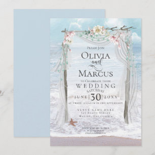 Convites Casamento  Elegante "Seaside Driftwood Tulle Arbor