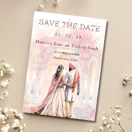 Convites Casamento Elegante Sikh Salve a modelo de data