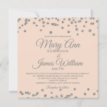 Casamento Elegante Silver Faux Glitter Confetti Bl