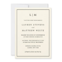 Casamento Elegante Simples De Creme Monograma