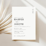 Convites Casamento Elegante Simples de Orçamento<br><div class="desc">Elevem sua estética de casamento sem quebrar o banco. Este convite de casamento amigável apresenta um design limpo e elegante com um toque de elegância e classe. Personalize-o com seus nomes e detalhes de casamento para uma aparência de eterno que define o tom perfeito para seu dia especial. Pule as...</div>