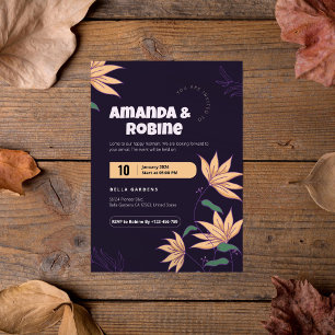 Convites Casamento Elegante Simples Floral