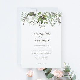 Convites Casamento Elegante Tropical Lush Greenery