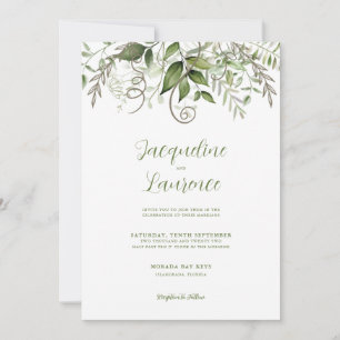 Convites Casamento Elegante Tropical Lush Greenery
