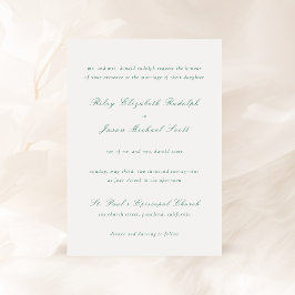 Convites Casamento Elegante Verde Esmeralda Limpo
