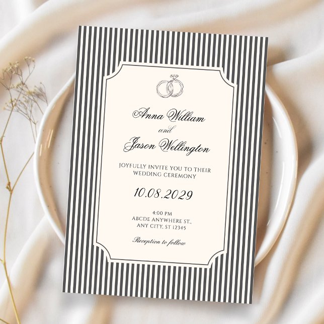 Convites Casamento elegante vintage (Criador carregado)