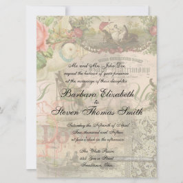 Convites Casamento Elegante Vintage Antigo Casamento Antigo
