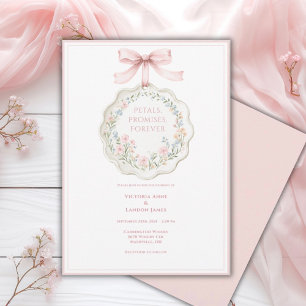 Convites Casamento Elegante Vintage Floral Rosa