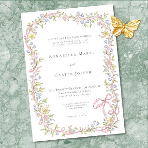 Convites Casamento Elegante Vitoriano com Arco Floral Paste