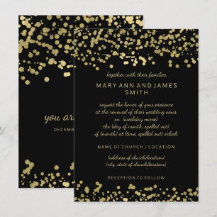 Convites Casamento Elegante Vow Renewing Gold Foil Confetti