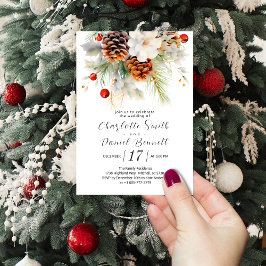Convites Casamento Elegante Winter Evergreen e Rowan Berrie