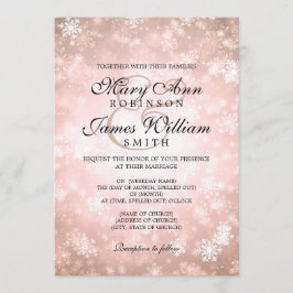 Convites Casamento Elegante Winter Wonderland Brilho Cobre
