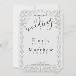 Convites Casamento Elven Silverleaf - Design de vinha e arc