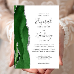 Convites Casamento em Ágata Prata Verde Caçador