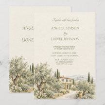 Casamento em Aquarela de Villa Toscana com Oliveir
