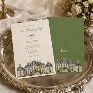 Convites Casamento em Aquarela no Campo da Mansão Inglesa