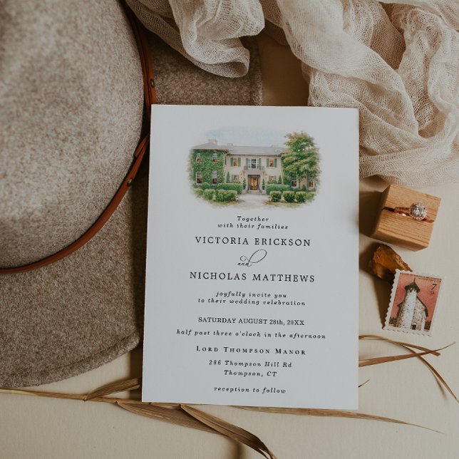 Convites Casamento em Aquarela no Lord Thompson Manor (Criador carregado)