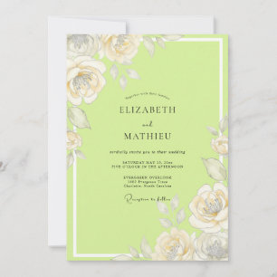 Convites Casamento em Aquarela Rosa Chartreuse