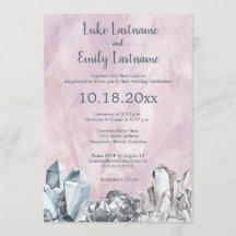 Casamento em Aquarela Rosa com Geodo e Pedras Prec