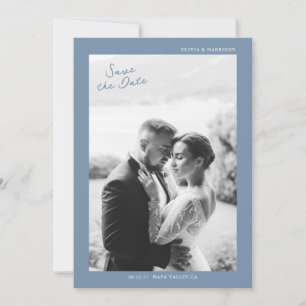 Convites Casamento em Azul Empoeirado Salve a Data