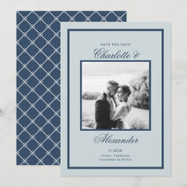 Convites Casamento em Azul Poeirento, Rotina Clássica, Salv