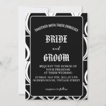 Casamento em Deco de Arte Vintage, preto e branco