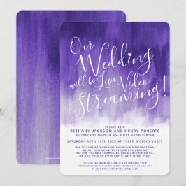 Convites Casamento em direto com arte ultravioleta roxa