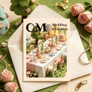 Convites Casamento em estilo miniatura de argila fofa