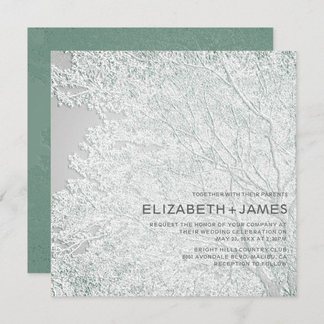 Convites Casamento em forma de esboço exclusivo em árvore © (Frente/Verso)